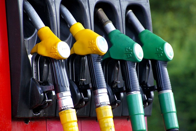 Compressed natural gas fuel pump nozzle at a CNG refueling station